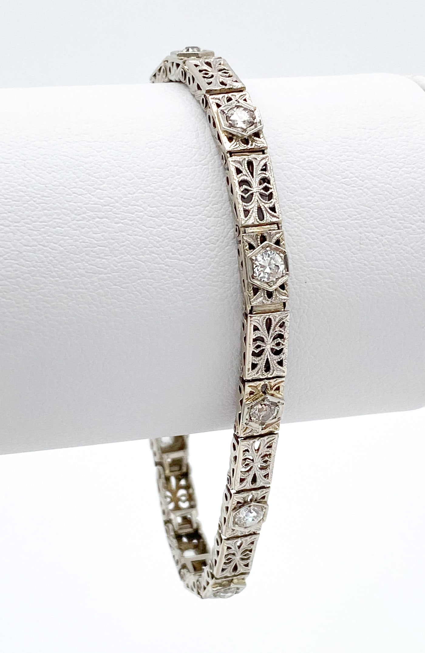 Art Deco Diamond And 14k Wg Bracelet (1 of 3)
