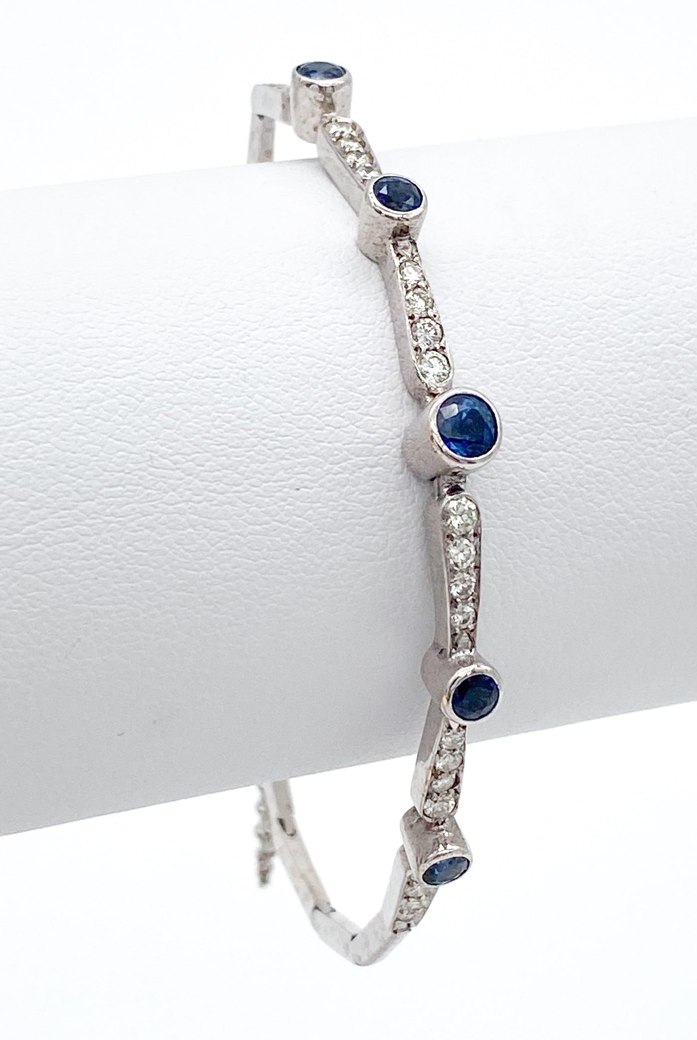 Sapphire And Diamond 14k Wg Bracelet (1 of 3)
