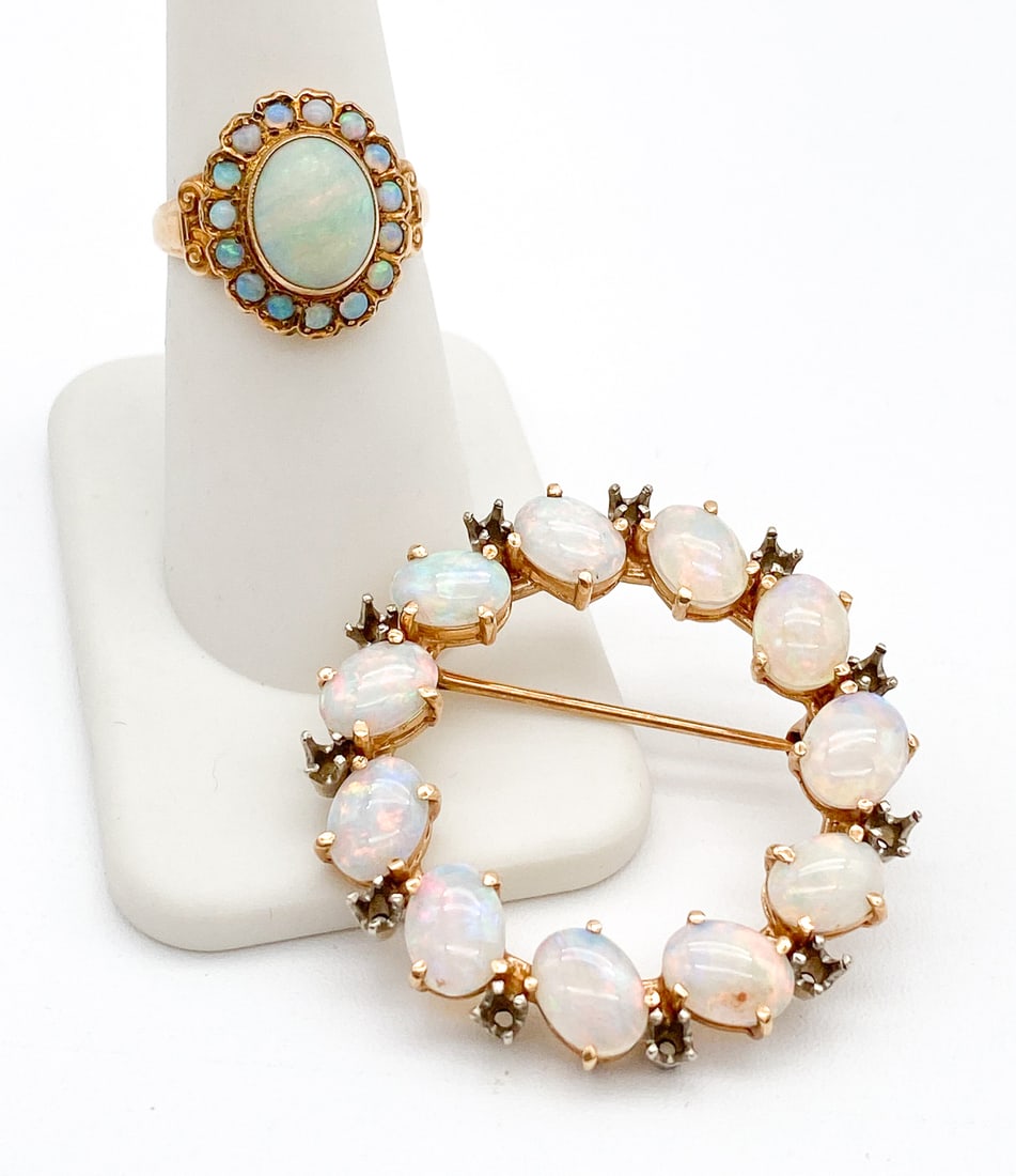 Opal And Yellow Gold Jewelry Group (1 of 1)