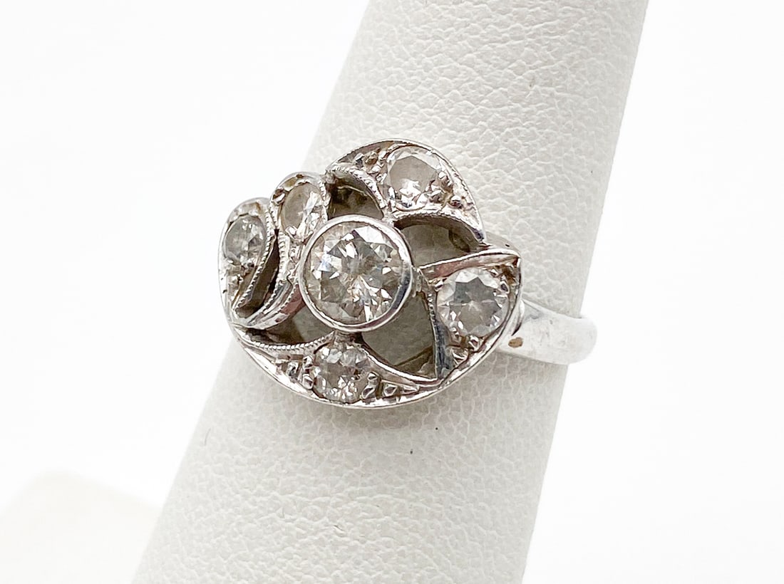 Vintage 14 Karat White Gold & Diamond Ring (1 of 2)
