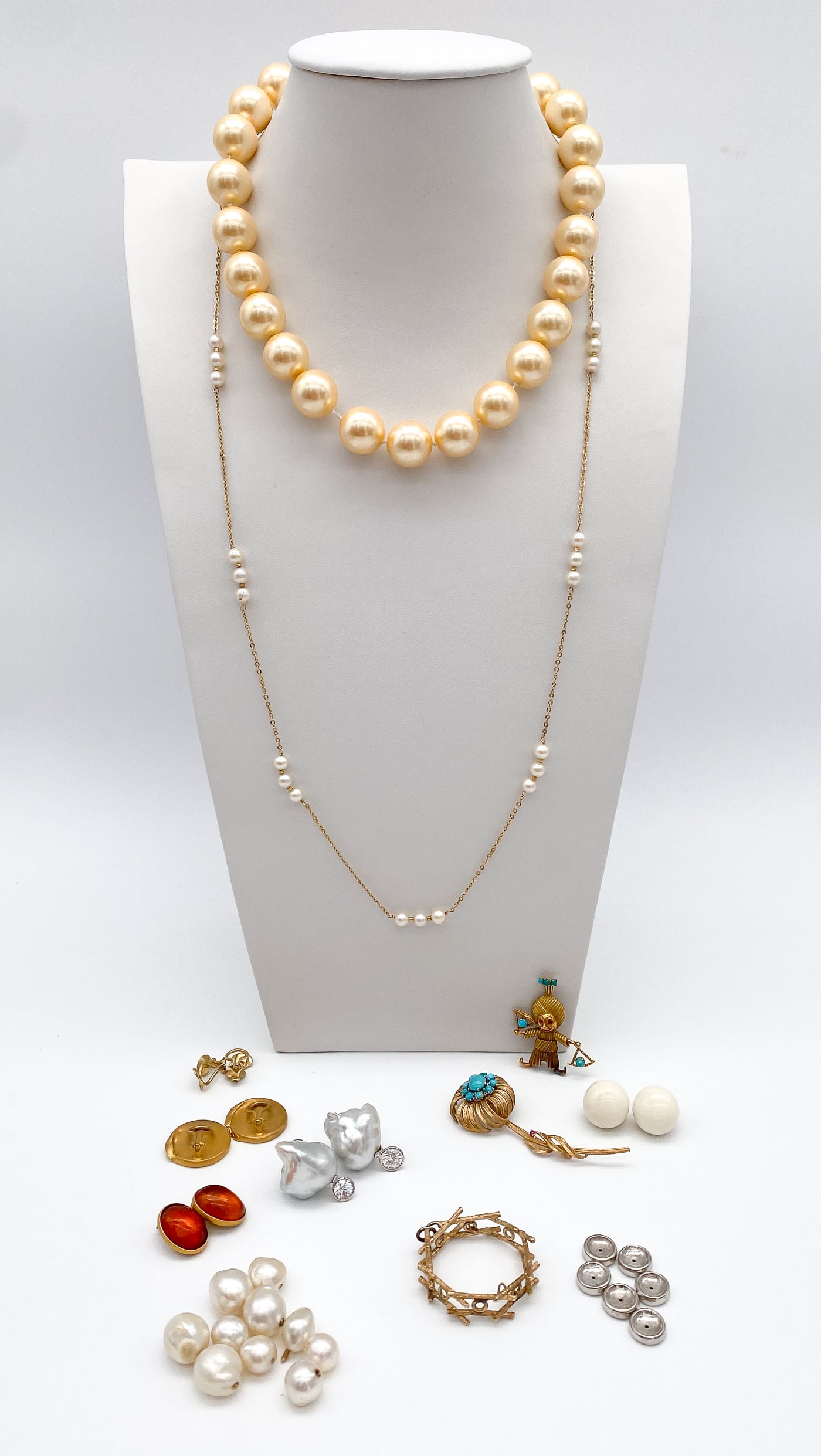 Gold, Pearls, Coral & Costume Jewelry Group (1 of 3)