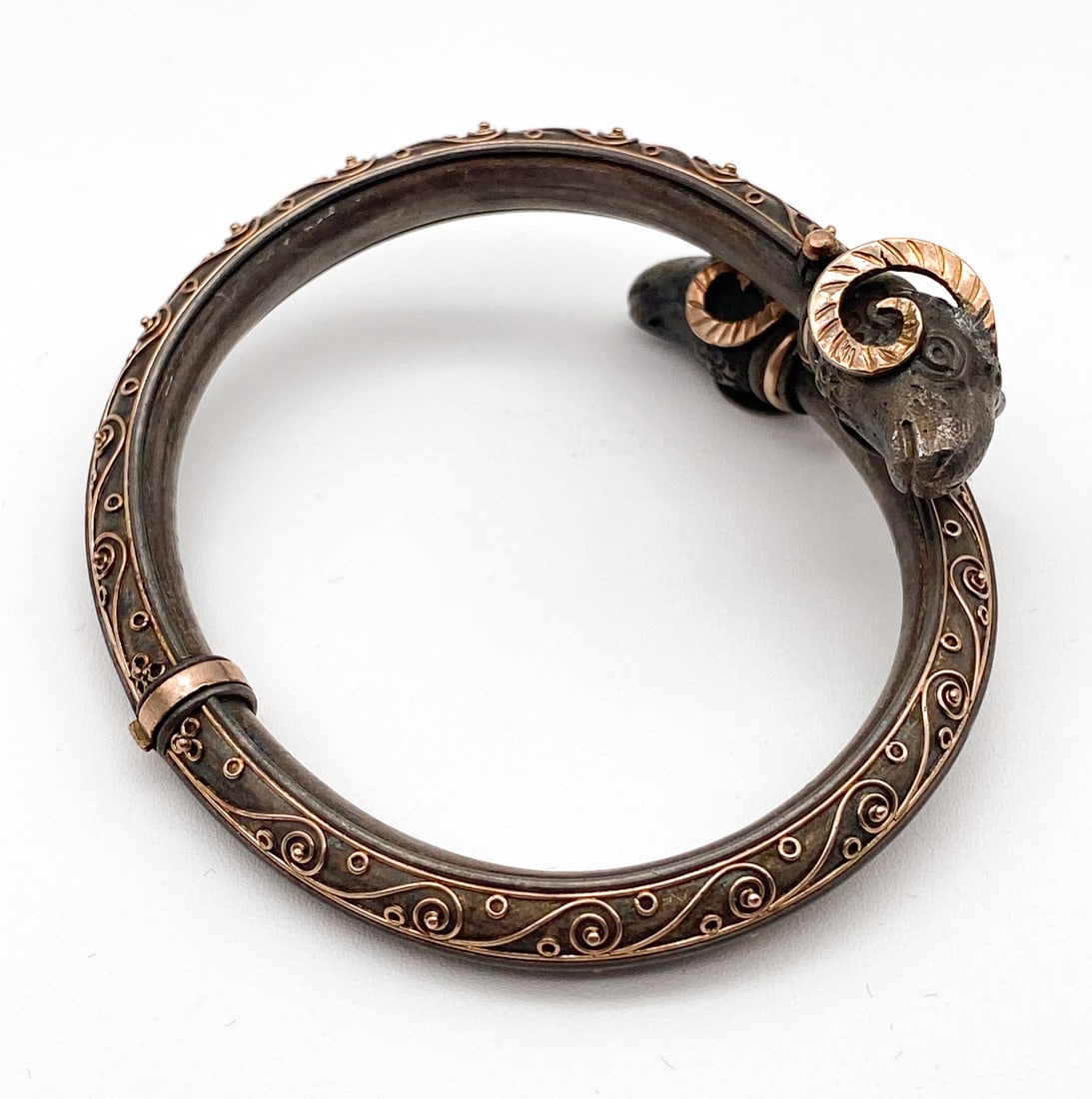 Victorian Etruscan Revival Silver Bangle (1 of 2)