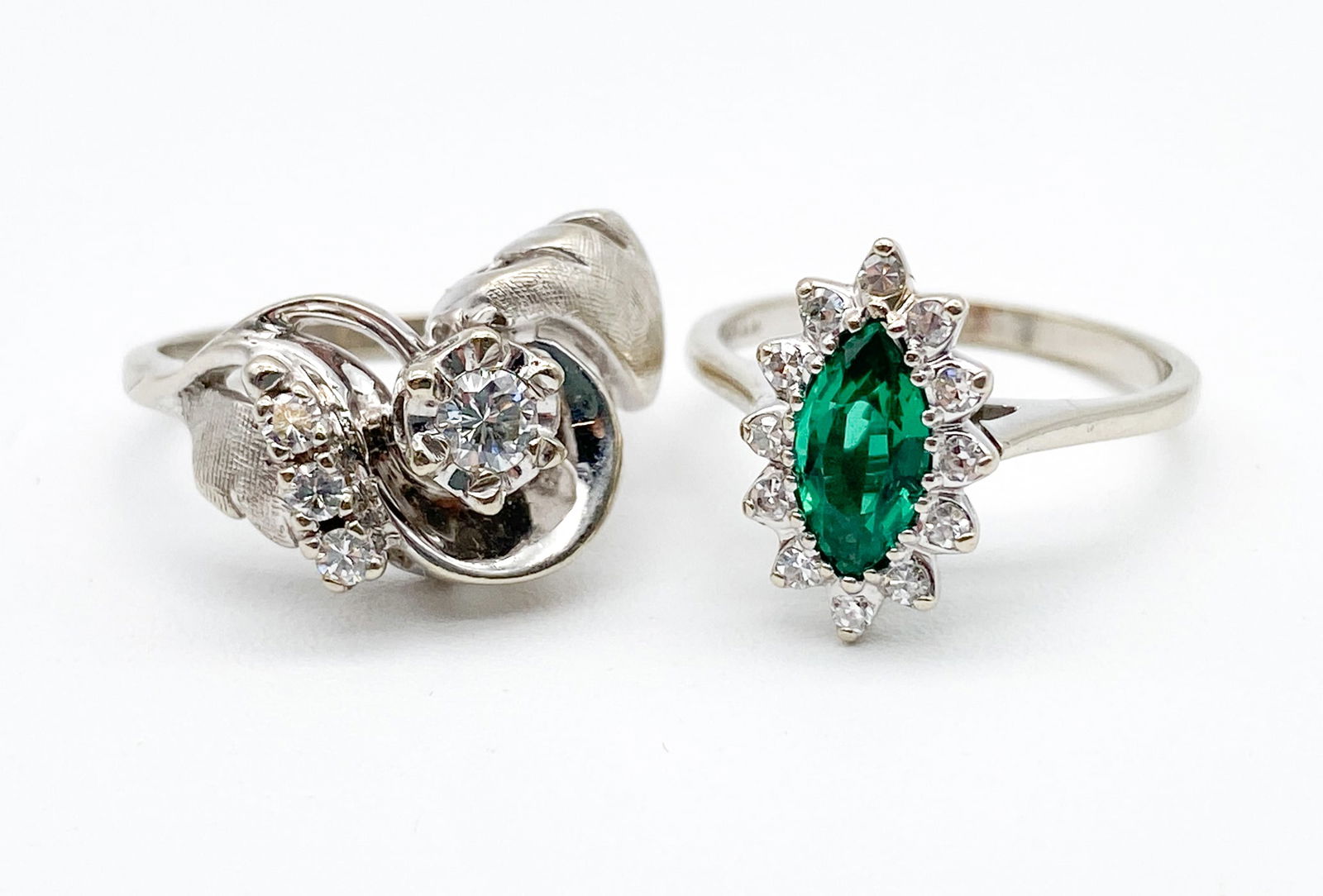 Two 14 Karat White Gold & Diamond Rings (1 of 1)