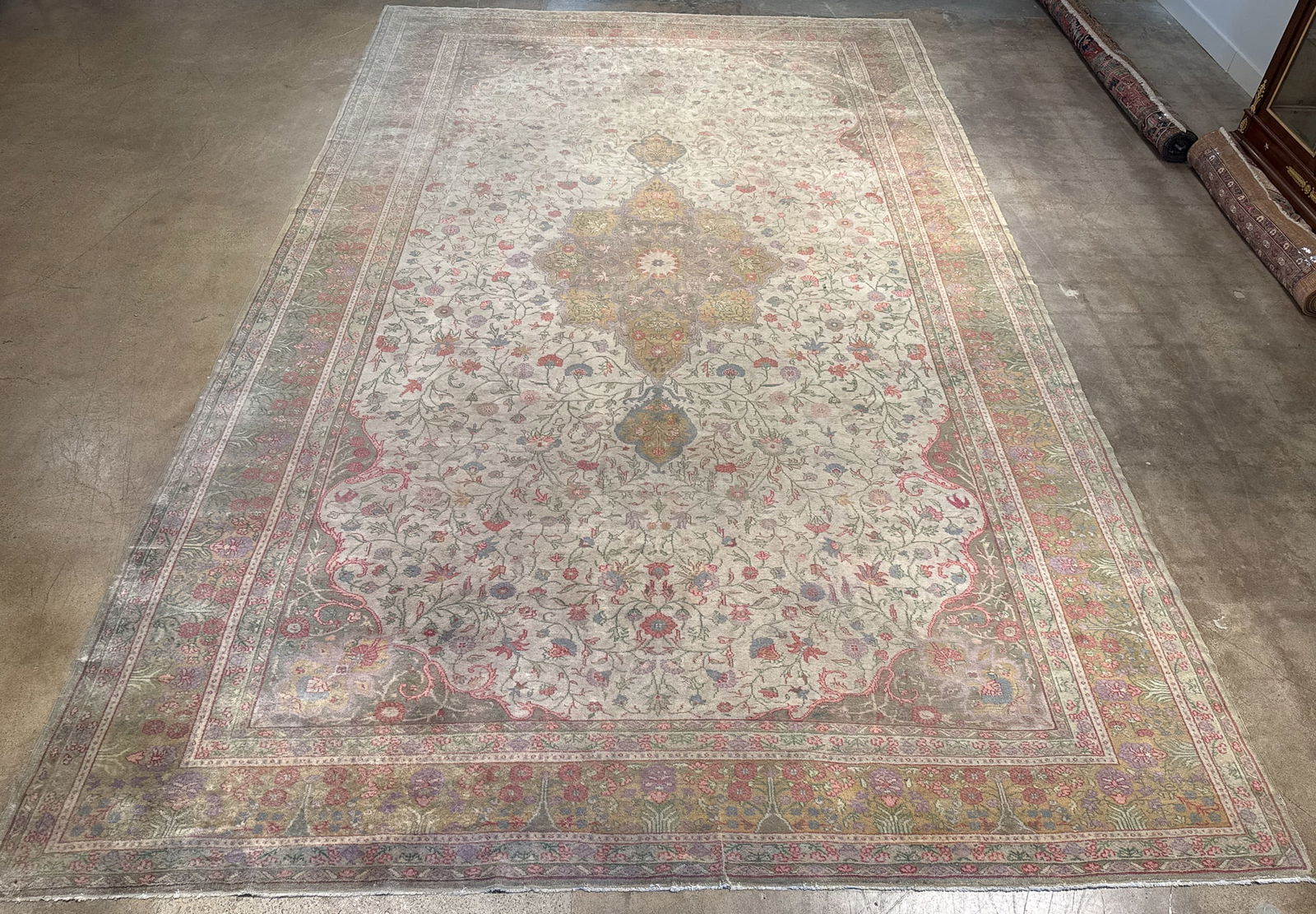 Large Vintage Indo Oushak Carpet 18 X 11 Ft. (1 of 9)