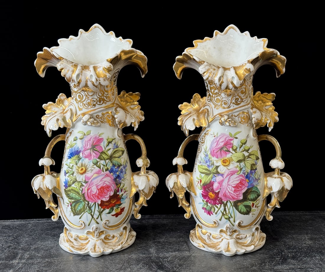 Pair Large Paris Porcelain Vases (1 of 5)