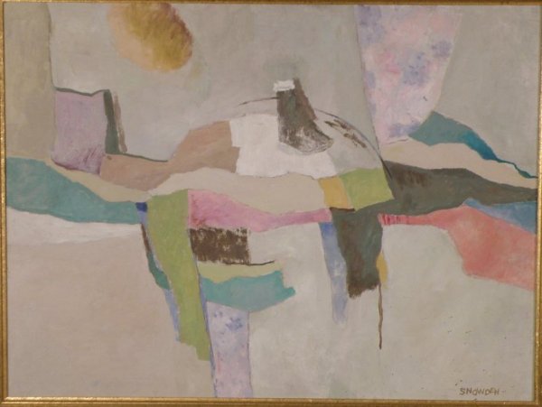 Snowden (American, 20th C) "Abstract Cubist Still: Life", O/C, SND LR, 17 1/2" x 23", 26 1/2" x 31 Framed , Condition Good, Provenance: Private Estate