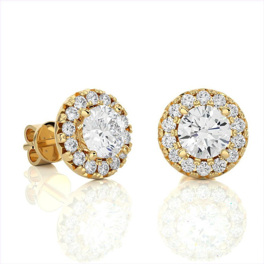 14K Gold .99ct Diamond Earrings (1 of 4)