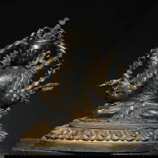 A bronze rubbing gold eight-armed Guanyin quasi-ti statue: Bronze topping eight-armed Guanyin quasi-ti statue Size: H:35cm W:31cm T:23cm W:6.02kg (The Dimensions Of All Batches Are Manually Measured.If You Need More Detailed Information, Please
