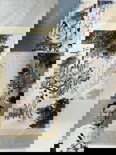 A picture of Fu Baoshi's feast: Fu Baoshi's feast map SIZE: Painting core68.5x138cm (The Dimensions Of All Batches Are Manually Measured.If You Need More Detailed Information, Please Contact Our Customer Service Before Bidding.)