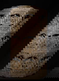 A piece of bluestone eight-edged thousand Buddha pillars in the Tang Dynasty: Tang Dynasty bluestone eight-edged thousand Buddha pillars SIZE: H:85cm D:45cm (The Dimensions Of All Batches Are Manually Measured.If You Need More Detailed Information, Please Contact Our