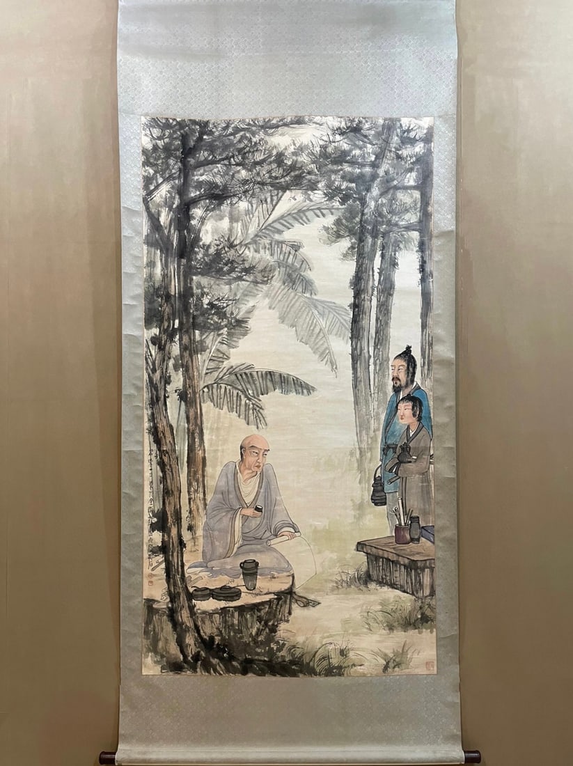 A paper copy of Fu Baoshi: Fu Baoshi's paperPainting core:93x177cm (The Dimensions Of All Batches Are Manually Measured.If You Need More Detailed Information, Please Contact Our Customer Service Before Bidding.)