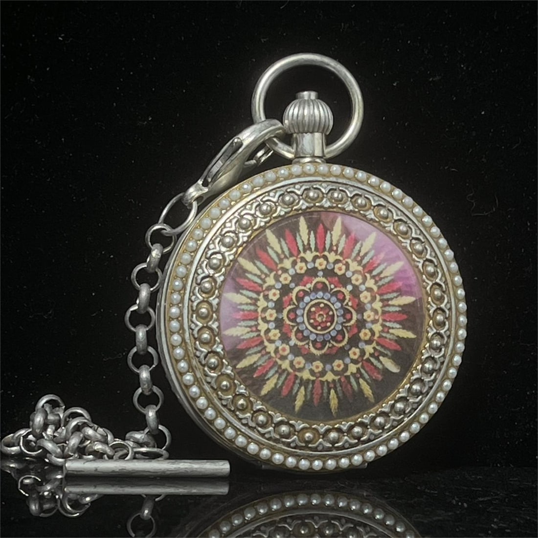 A beautiful double-open pocket watch of the sun, moon and stars (1 of 6)