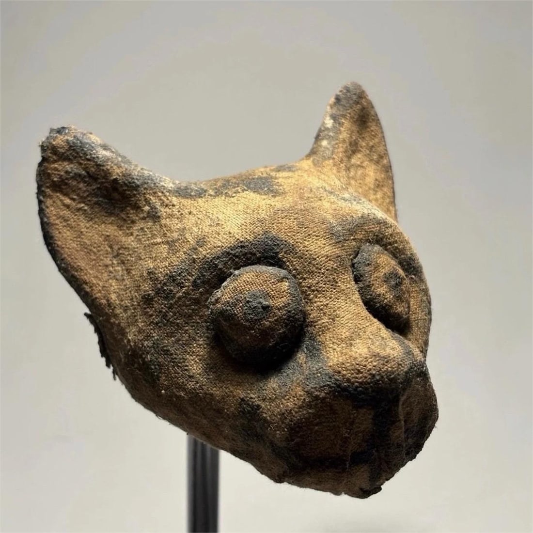 An ancient Egyptian mummy cat head mask (1 of 7)