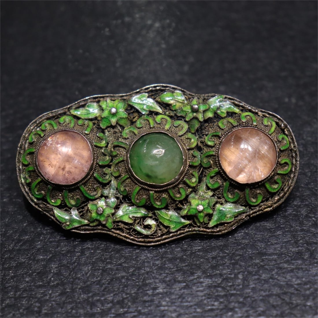 A fine silver filigree burnt blue brooch (1 of 2)