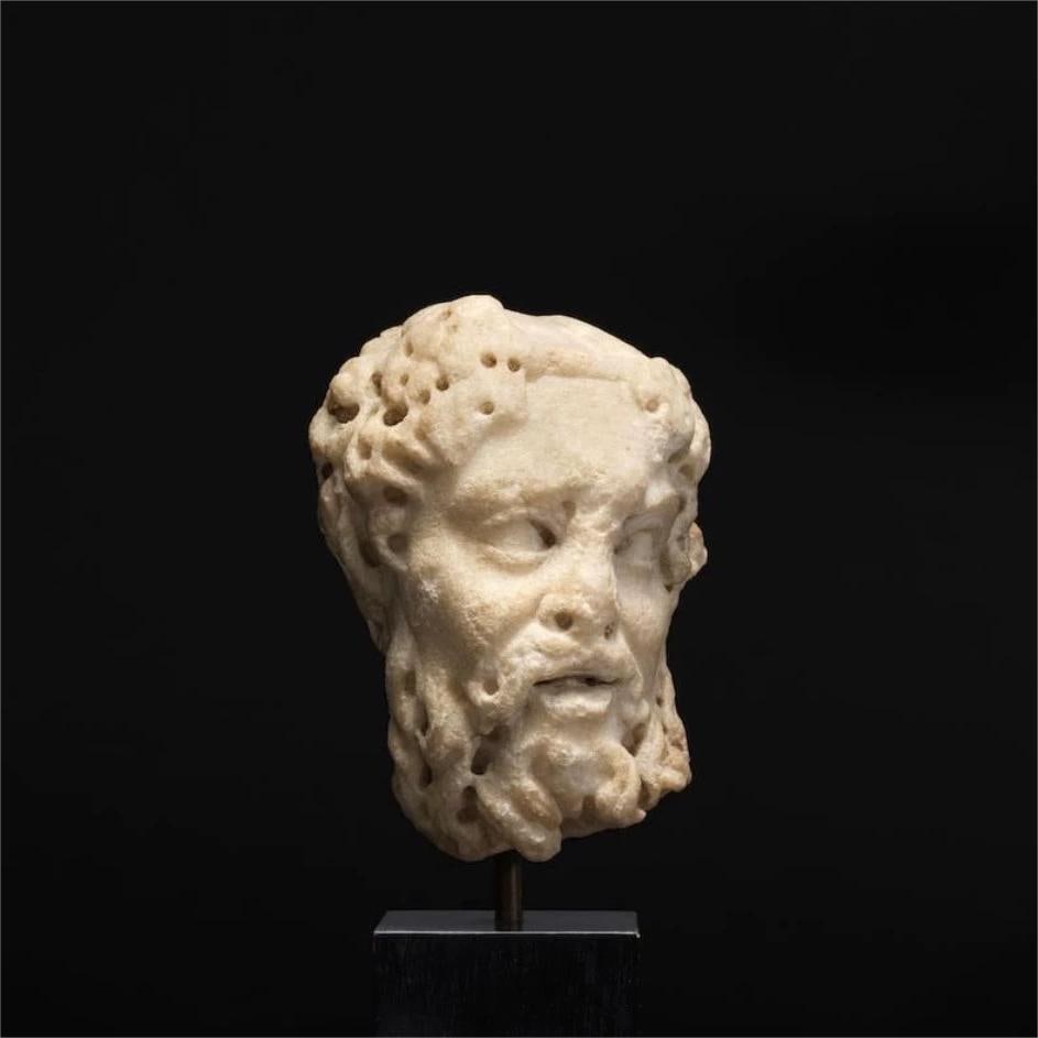 A fine Roman marble Satyr head (1 of 3)