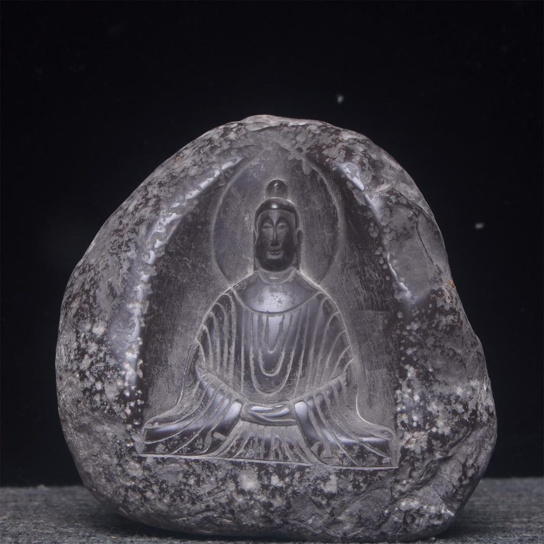 A beautiful old bluestone river pebble Buddha niche ornament (1 of 8)