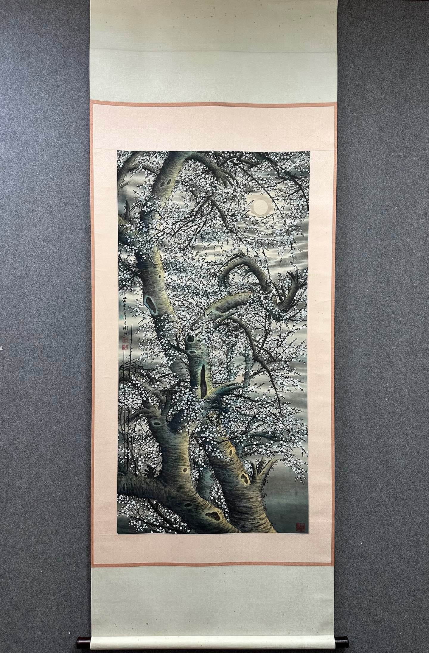 A picture of plum blossoms in Chiba on a moonlit night of Tao Lengyue (1 of 9)