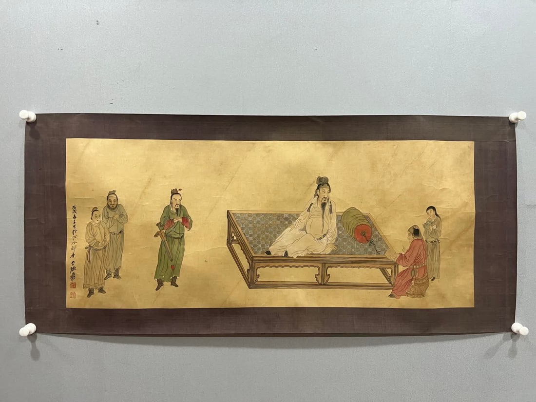 A work by Zhang Daqian: Zhang Daqian's works SIZE: 40x97cm (The Dimensions Of All Batches Are Manually Measured.If You Need More Detailed Information, Please Contact Our Customer Service Before Bidding.)