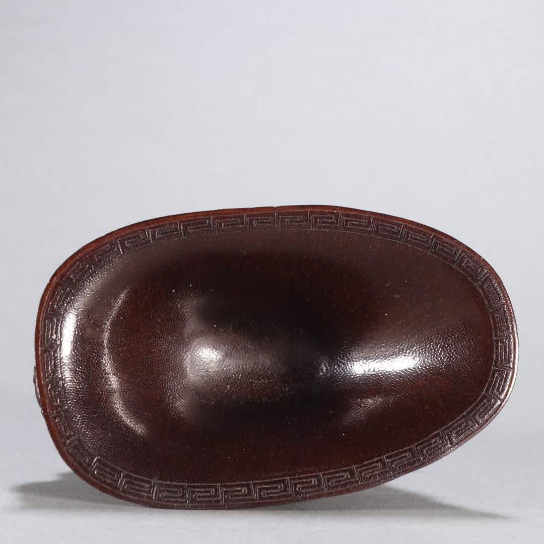 A horn carved dragon pattern cup - 8