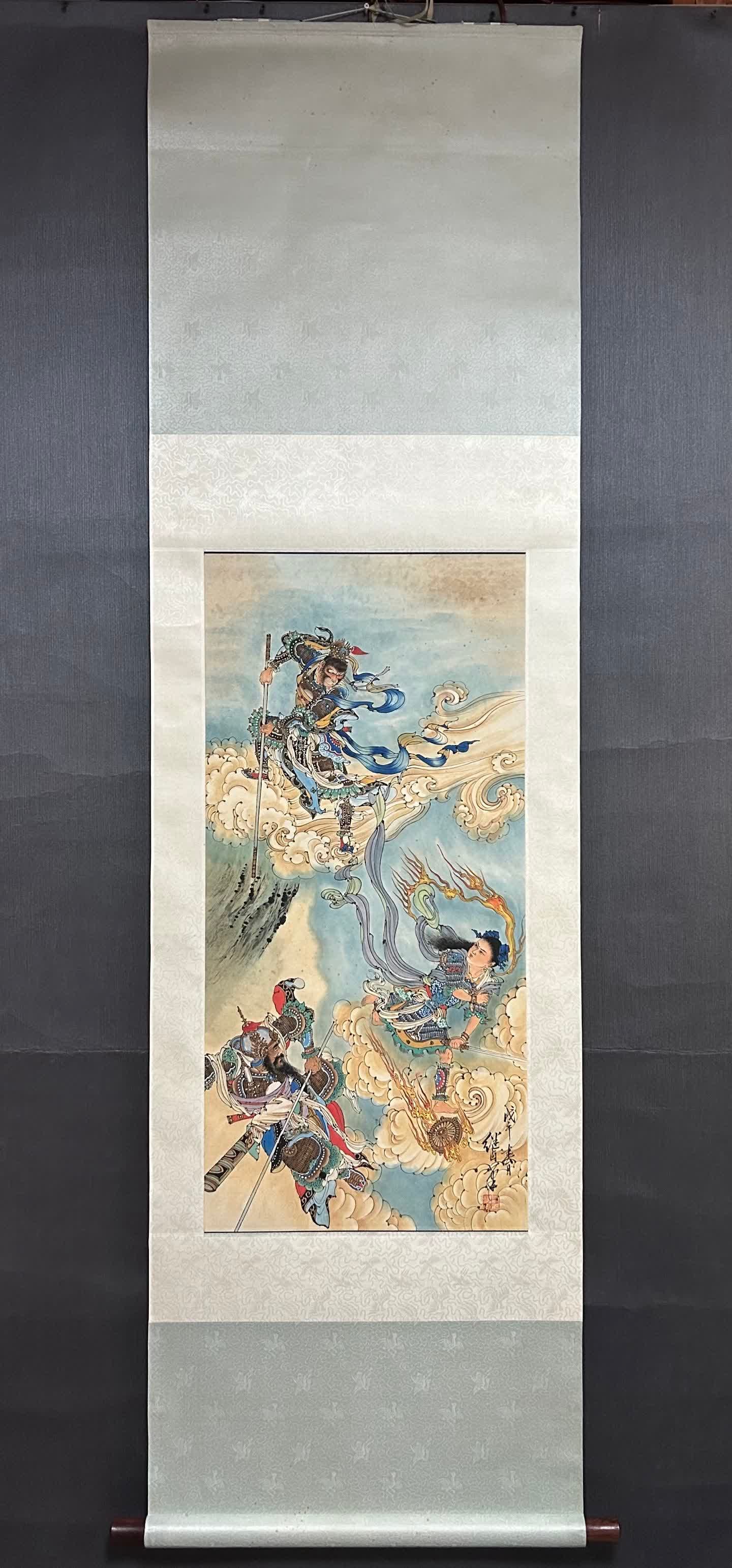 A picture of Liu Jihao's chaos in the Heavenly Palace: Liu Jihao's big fuss in the heavenly palace SIZE: Cartridge 46x96cm (The Dimensions Of All Batches Are Manually Measured.If You Need More Detailed Information, Please Contact Our Customer Service