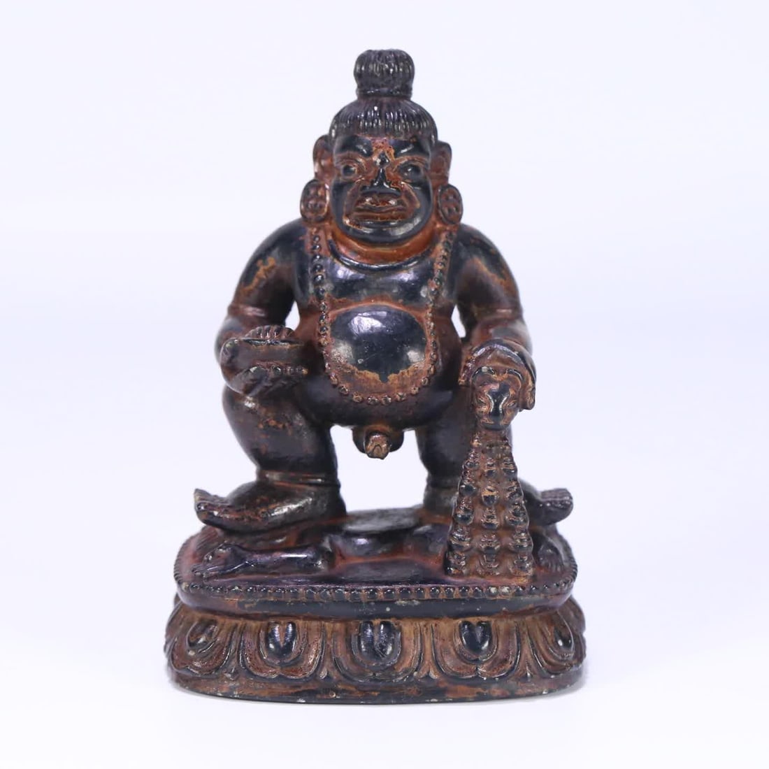 A Tibetan Buddhist statue of the Black Stone Black God of Wealth (1 of 9)