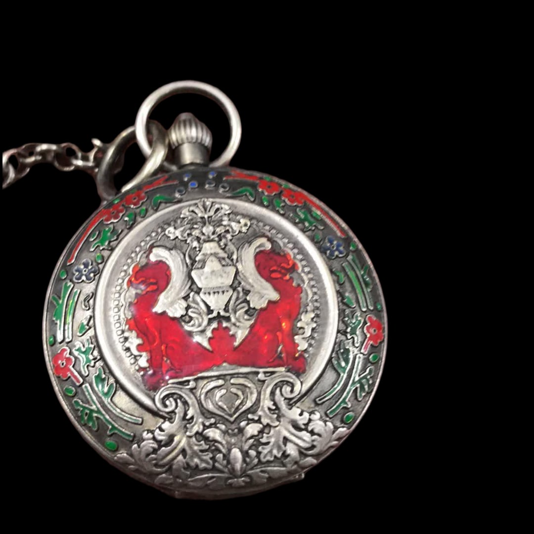 A Western painting alloy pocket watch: Western painting alloy pocket watch SIZE: D:50mm (The Dimensions Of All Batches Are Manually Measured.If You Need More Detailed Information, Please Contact Our Customer Service Before Bidding.)