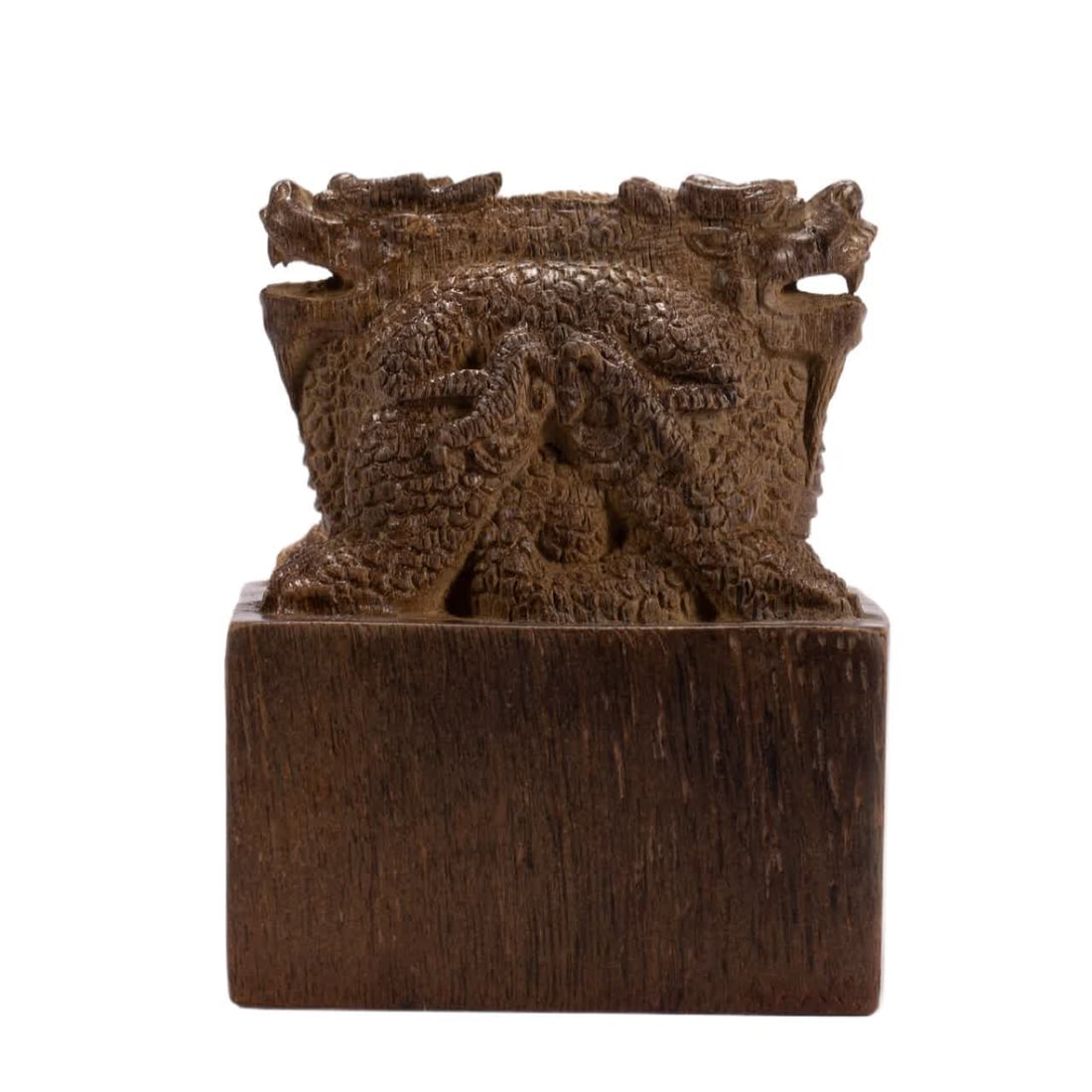 A Qing Dynasty agarwood seal: Qing Dynasty agarwood seal SIZE: L:6.5cm W:6.5cm H:8cm W:210g (The Dimensions Of All Batches Are Manually Measured.If You Need More Detailed Information, Please Contact Our Customer Service