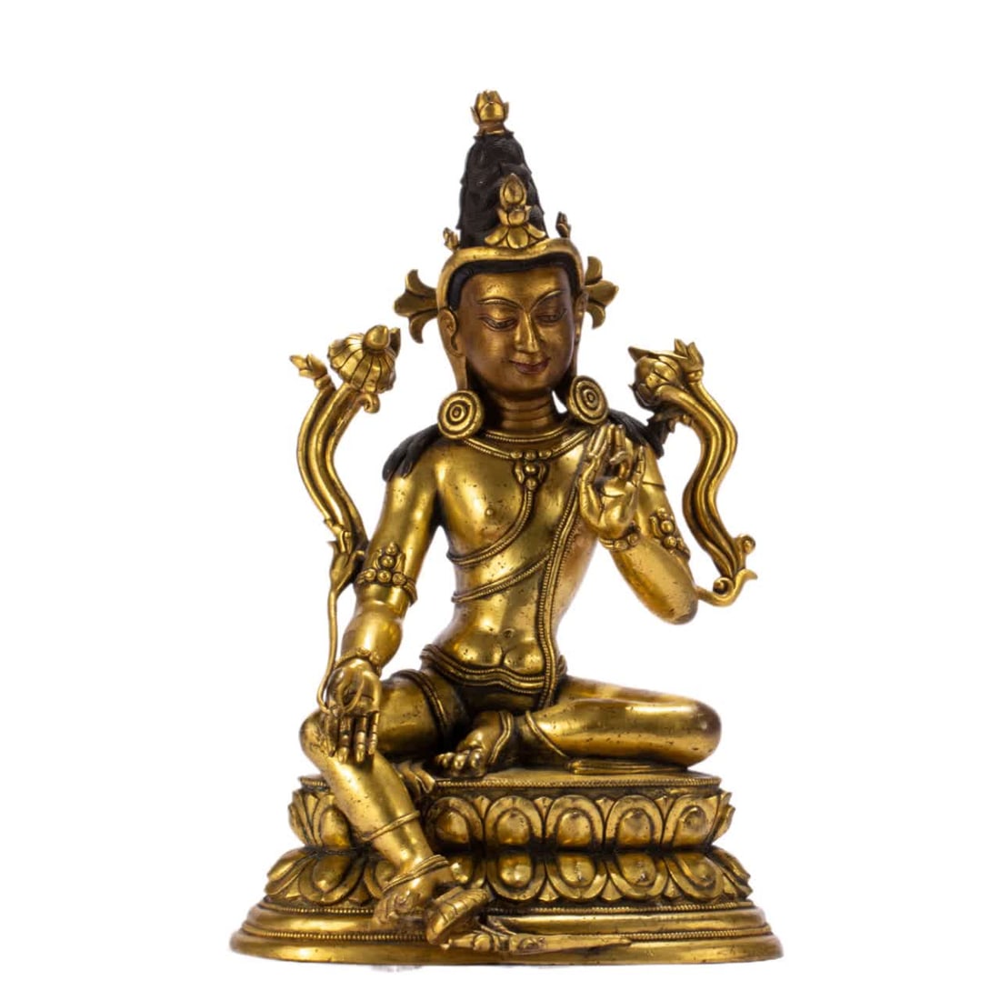 A bronze gilt Buddha statue of the Qing Dynasty (1 of 9)
