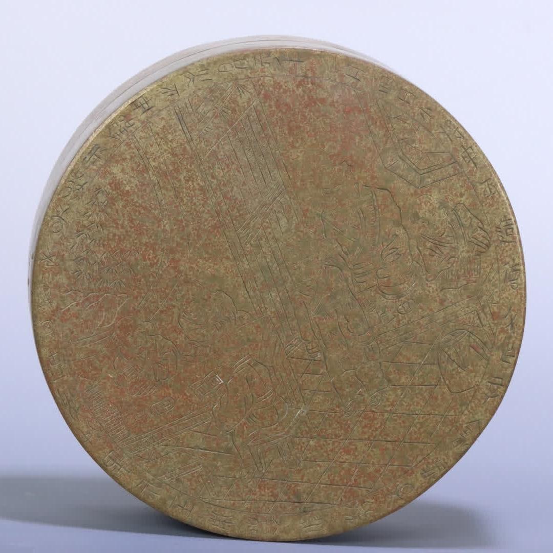 A study copper figure pattern round ink cartridge: Study Copper character pattern round ink cartridge SIZE: 4.35x13cm W:757.5g (The Dimensions Of All Batches Are Manually Measured.If You Need More Detailed Information, Please Contact Our