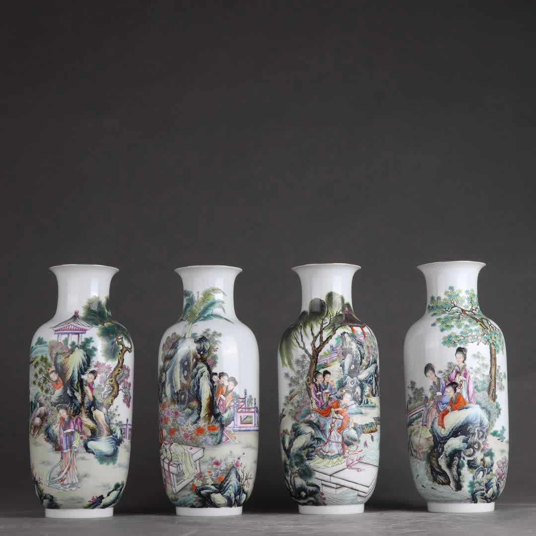 A picture of the Qing Qianlong enamel color twelve gold hairpins: ??Palace Collection?Qing Qianlong enamel color twelve gold hairpin pictures SIZE: H: 25cm Belly diameter 10.5cm (The Dimensions Of All Batches Are Manually Measured.If You Need More Detailed