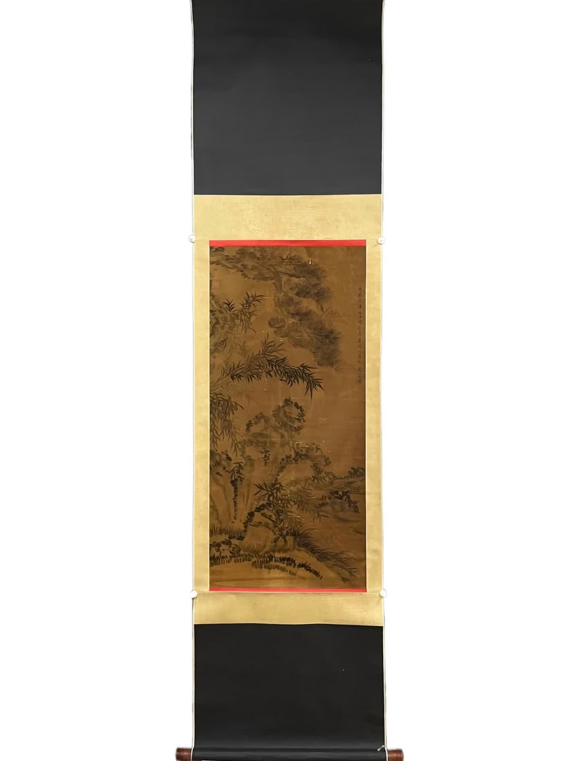 A painting by Yuan Zhao Mengfu: Painting by Yuan Zhao Mengfu SIZE: 1089x50.5cm (The Dimensions Of All Batches Are Manually Measured.If You Need More Detailed Information, Please Contact Our Customer Service Before Bidding.)