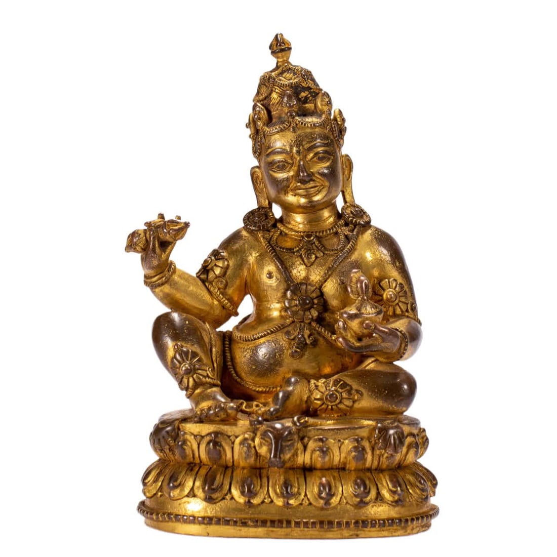 A bronze gilt Buddha statue of the Qing Dynasty: Qing Dynasty copper gilt Buddha statue SIZE: L:12cm W:9cm H:20cm (The Dimensions Of All Batches Are Manually Measured.If You Need More Detailed Information, Please Contact Our Customer Service Before