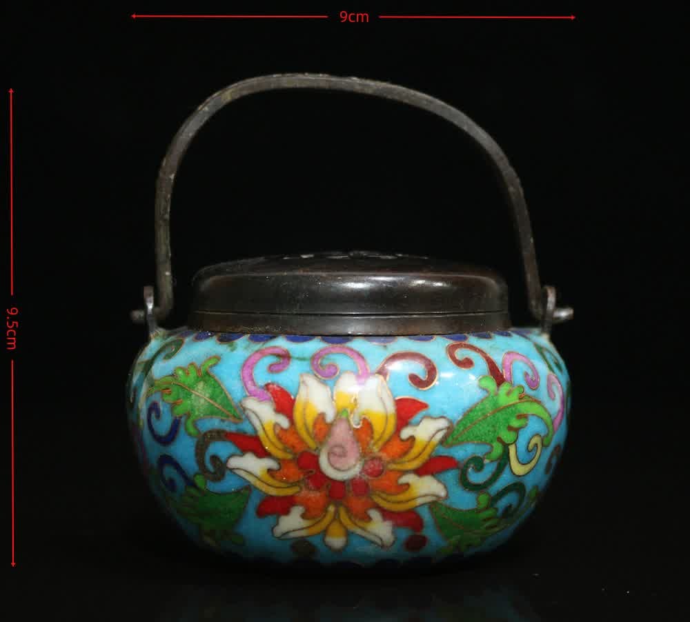 A cloisonné cloisonné enamel hand stove (1 of 9)