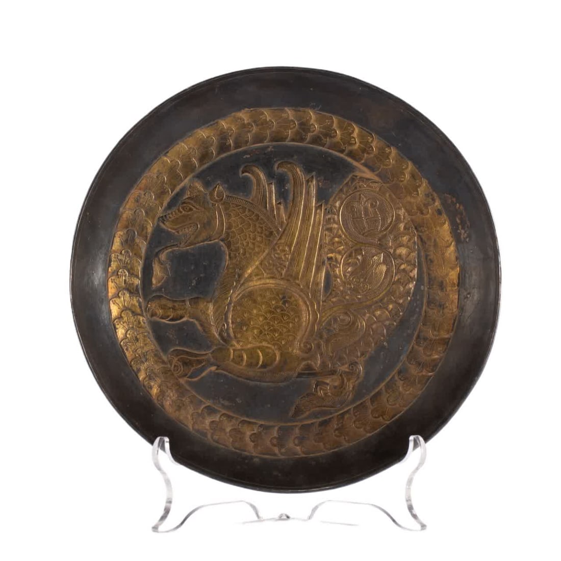 A silver-gilt plate from the Qing Dynasty (1 of 6)
