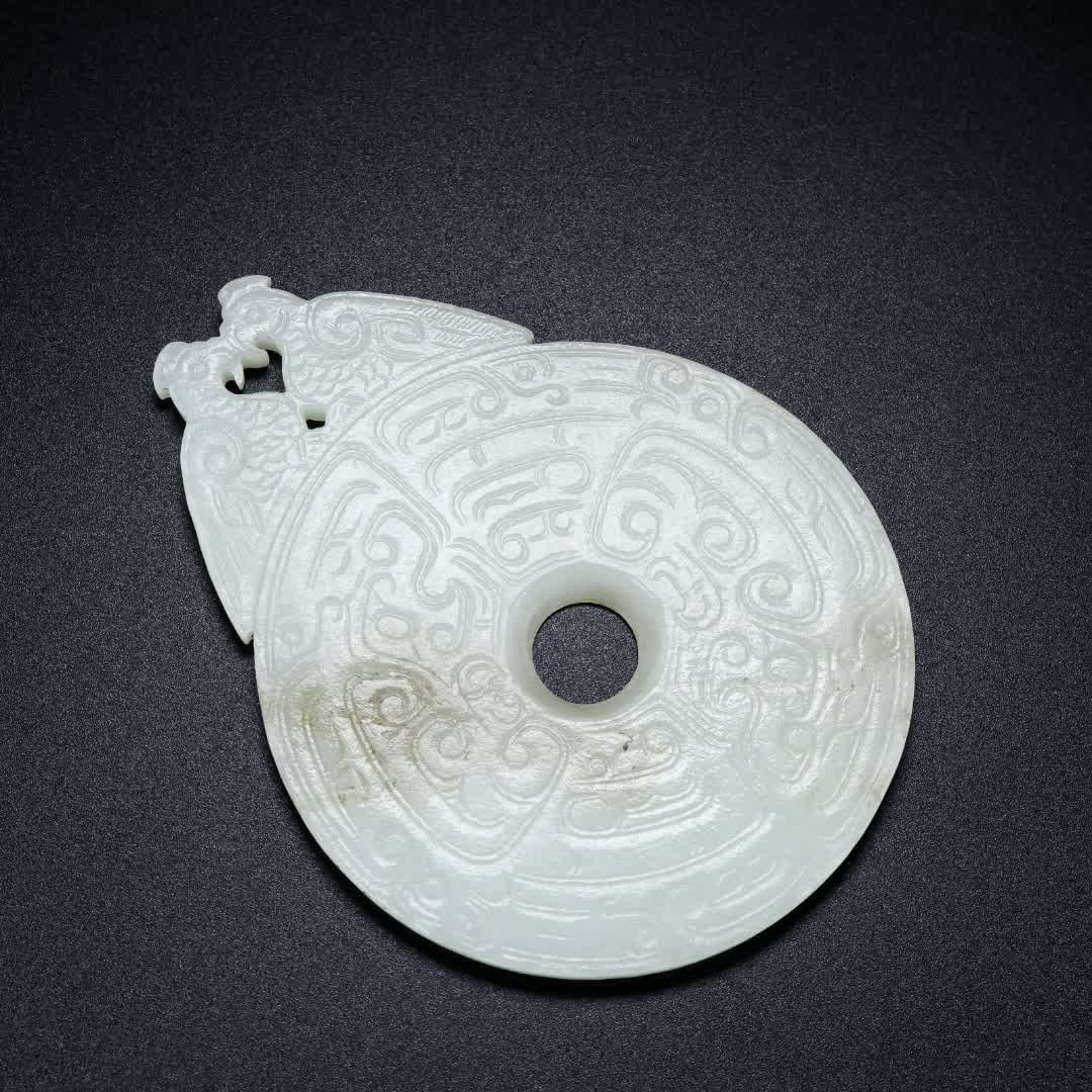 An ancient double bird jade jade - 9