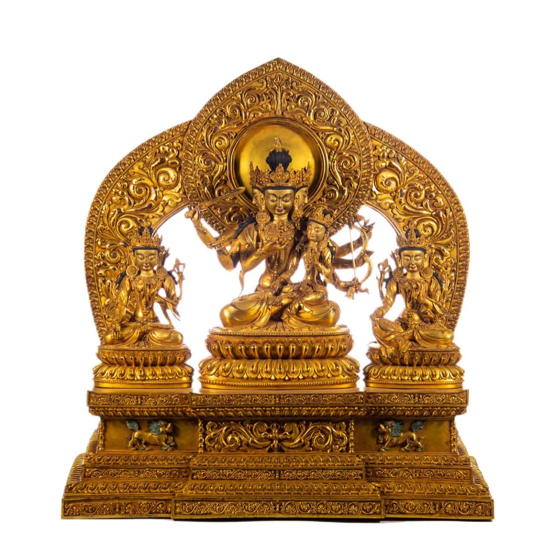 A bronze gilt Buddha statue of the Qing Dynasty (1 of 9)