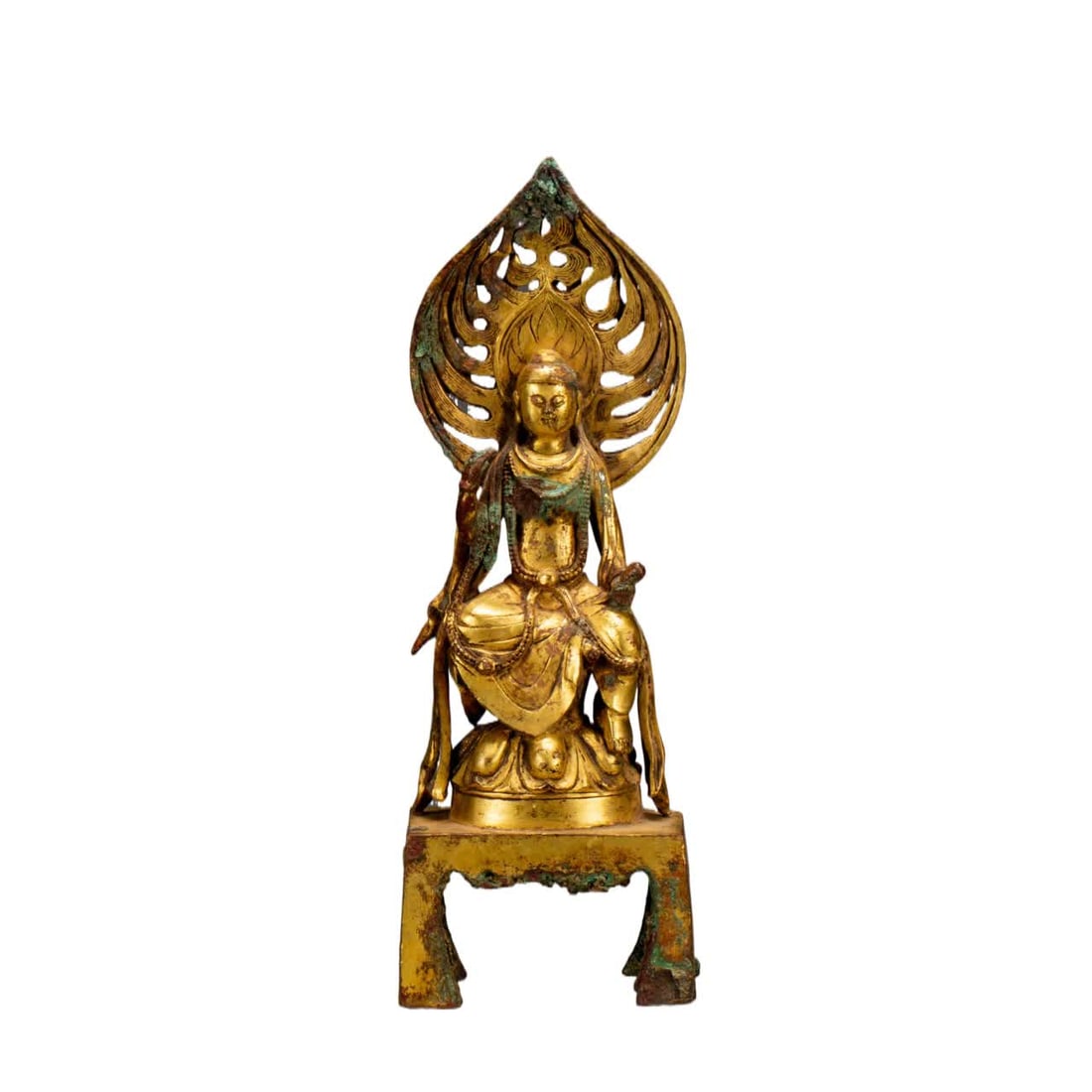 A bronze gilt Buddha statue (1 of 9)