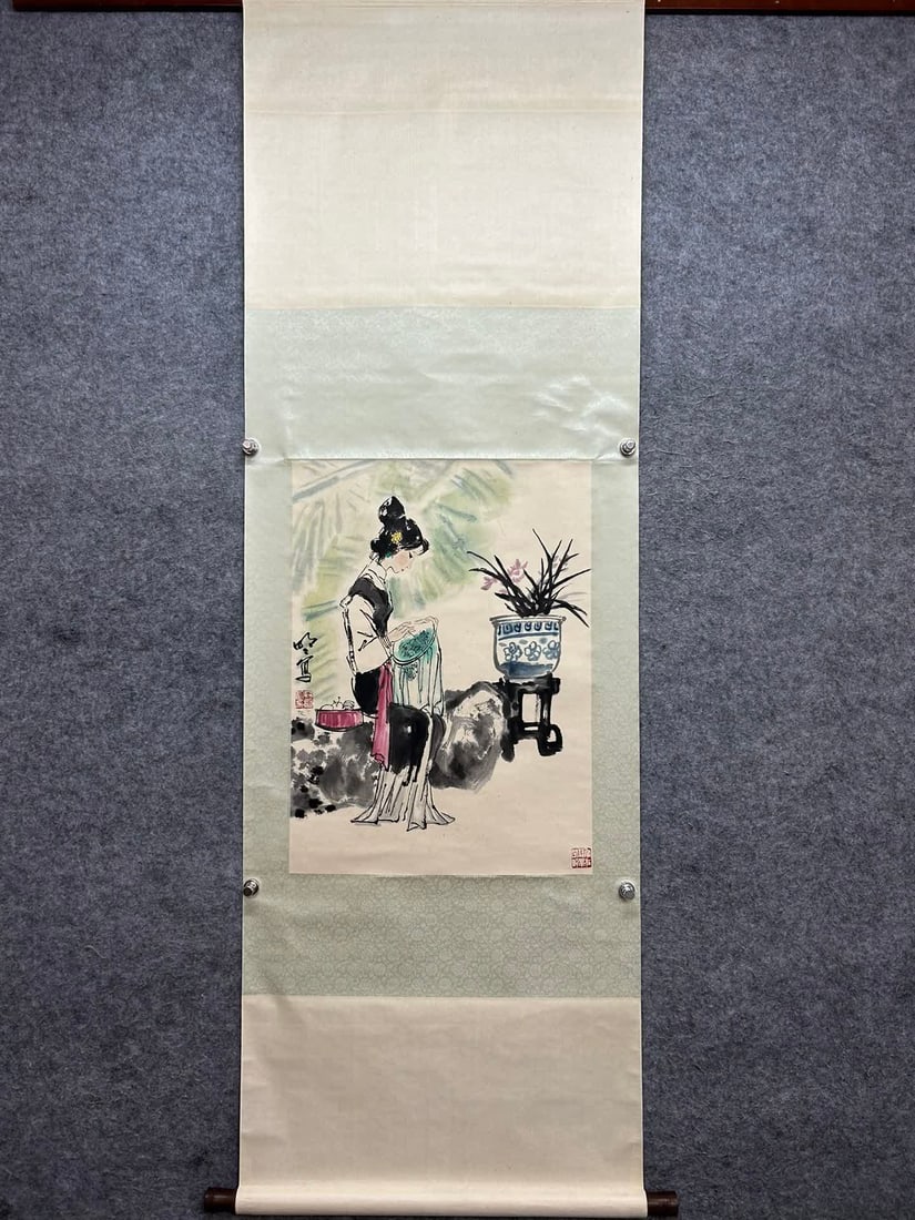 A painting by Wang Mingming: Wang Mingming's painting SIZE: Core 67x49cm (The Dimensions Of All Batches Are Manually Measured.If You Need More Detailed Information, Please Contact Our Customer Service Before Bidding.)