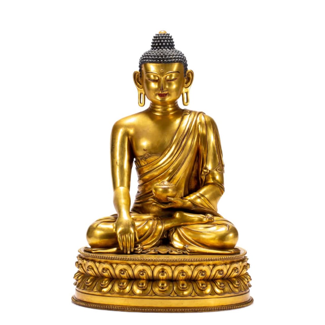 A bronze gilt Buddha statue of the Qing Dynasty (1 of 8)