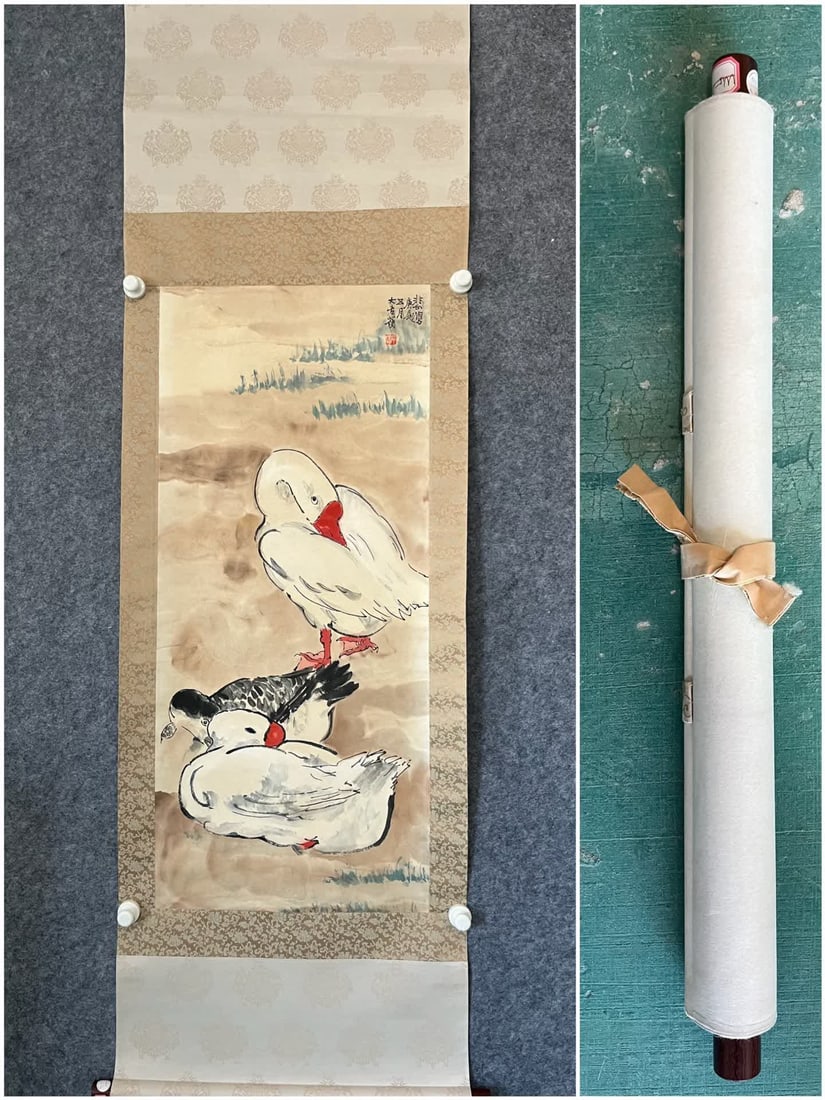 A painting by Xu Beihong: Xu Beihong's painting SIZE: 41x94cm (The Dimensions Of All Batches Are Manually Measured.If You Need More Detailed Information, Please Contact Our Customer Service Before Bidding.)