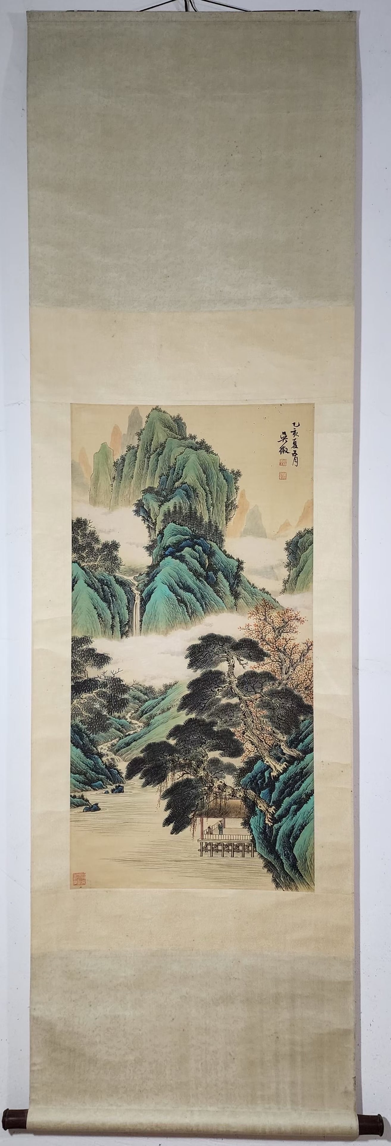 A silk painting of Wu Zhengshan's water diagram vertical axis (1 of 9)