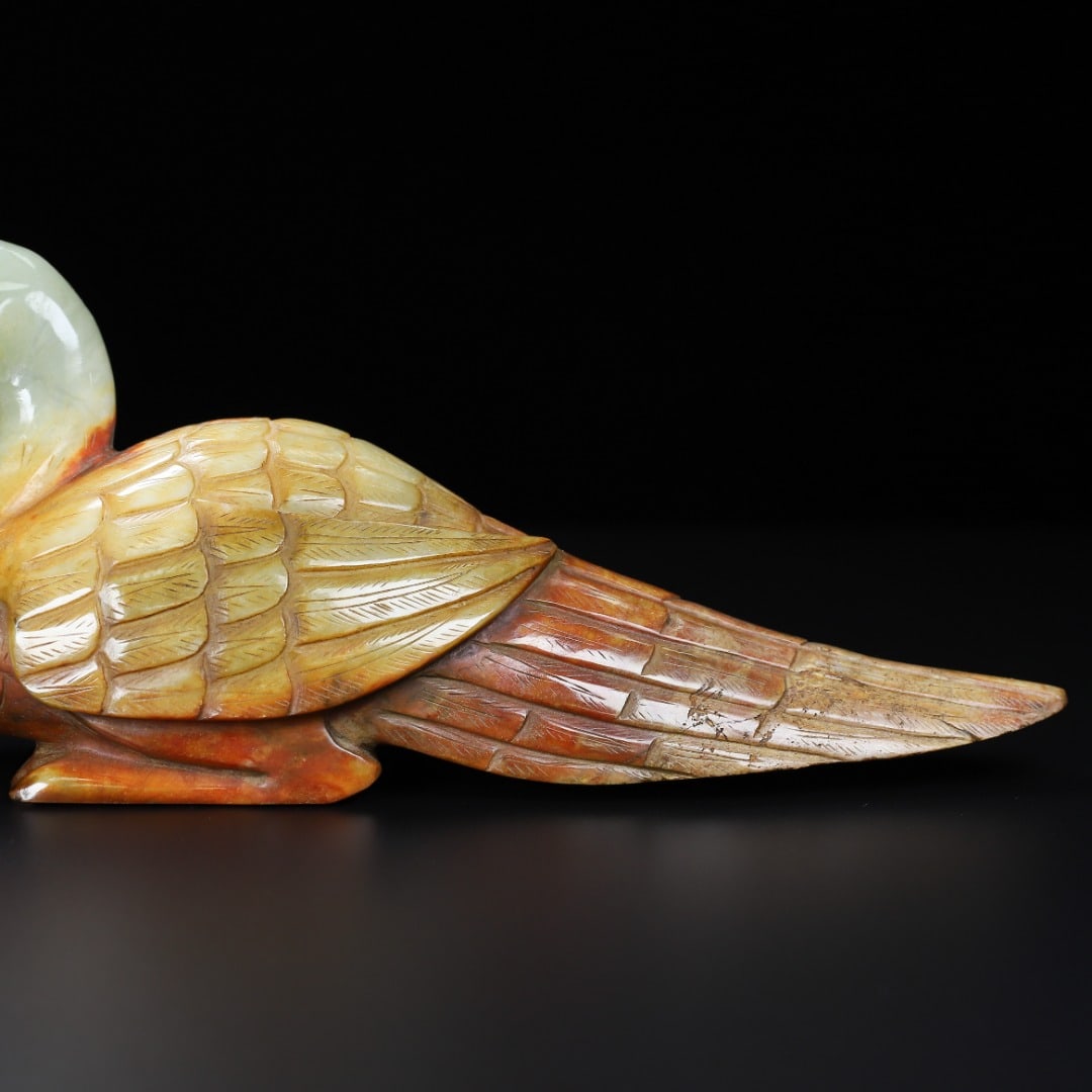 A beautiful Hetian jade full work phoenix bird - 3