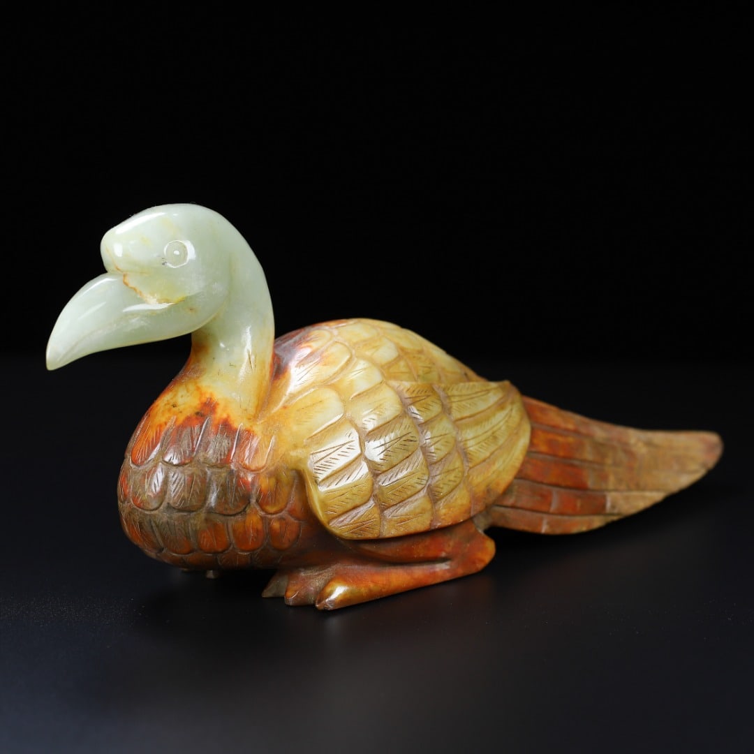A beautiful Hetian jade full work phoenix bird - 4