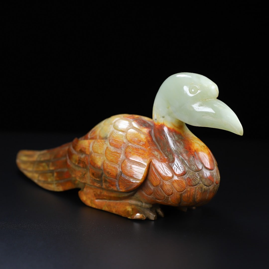 A beautiful Hetian jade full work phoenix bird - 5