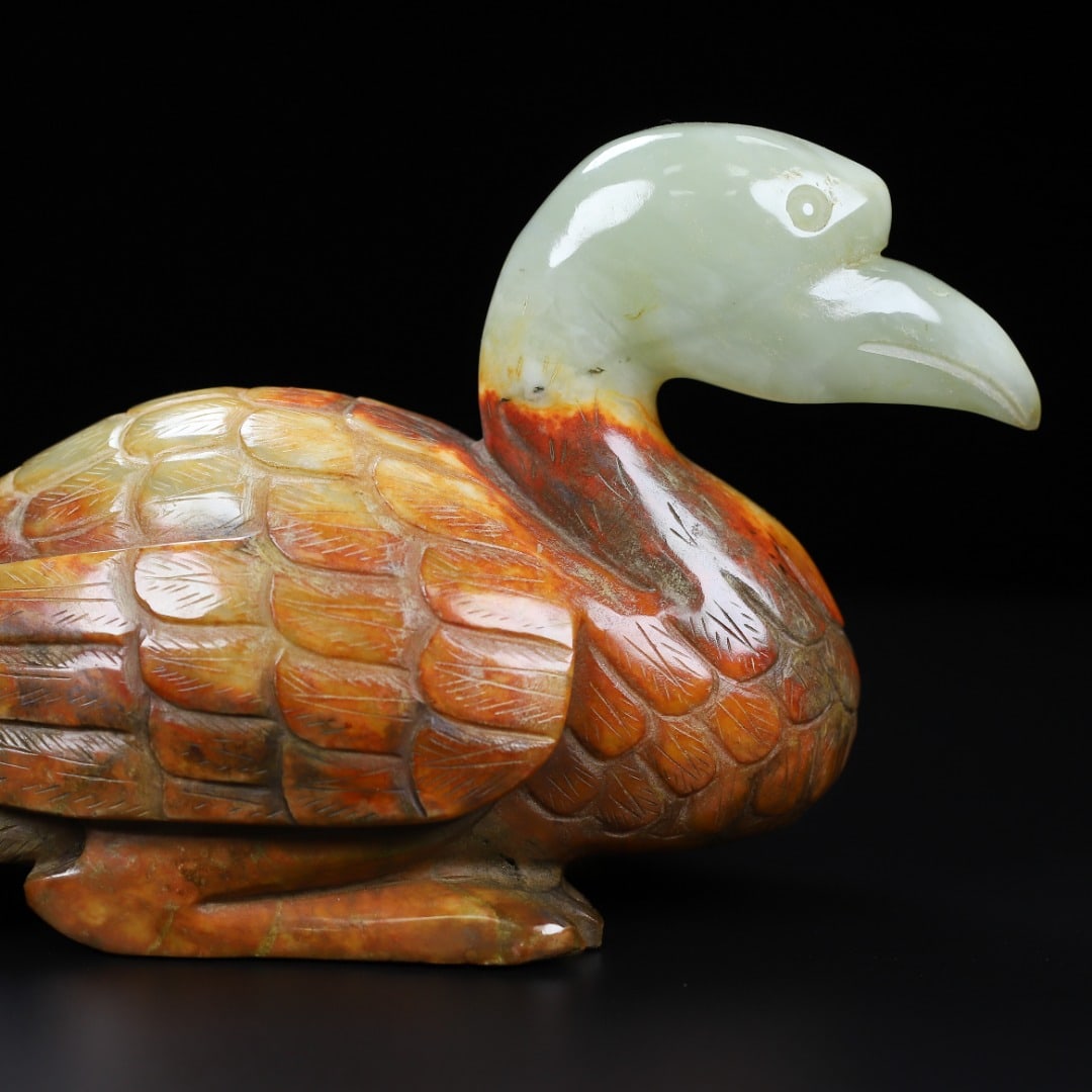 A beautiful Hetian jade full work phoenix bird - 7