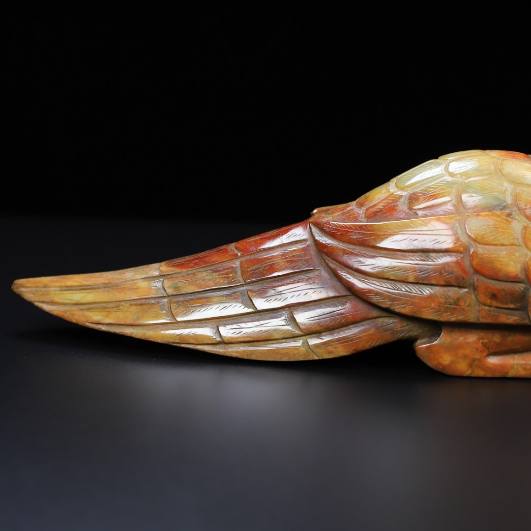 A beautiful Hetian jade full work phoenix bird - 8