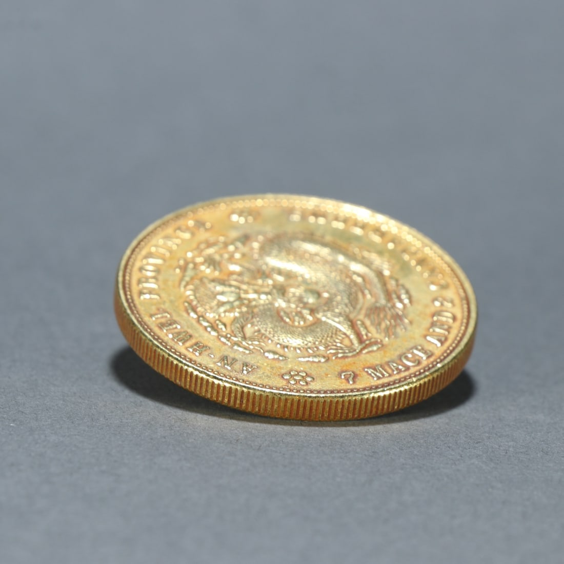 A fine silver-gilt dragon pattern coin - 5