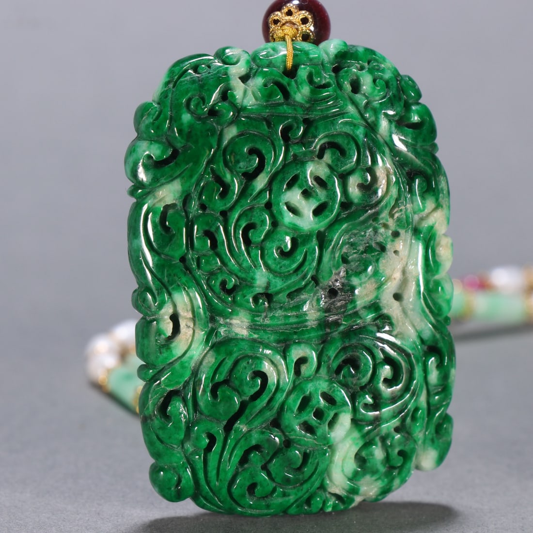 A beautiful jade entwined phoenix pattern card - 2