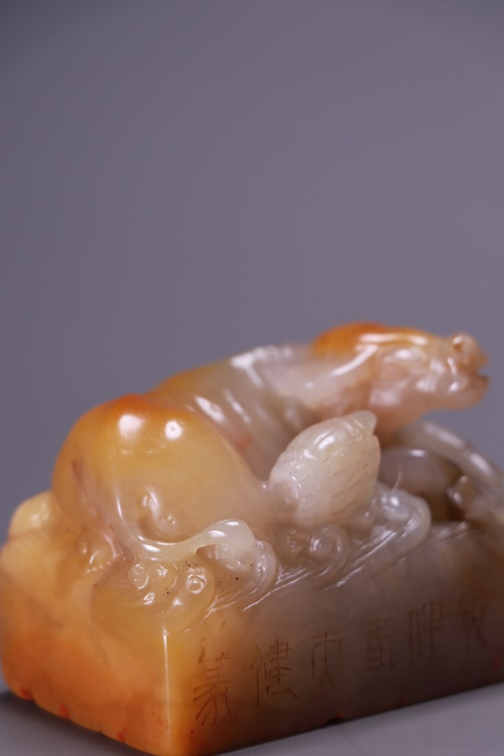A beautiful beast button Shoushan stone seal - 4