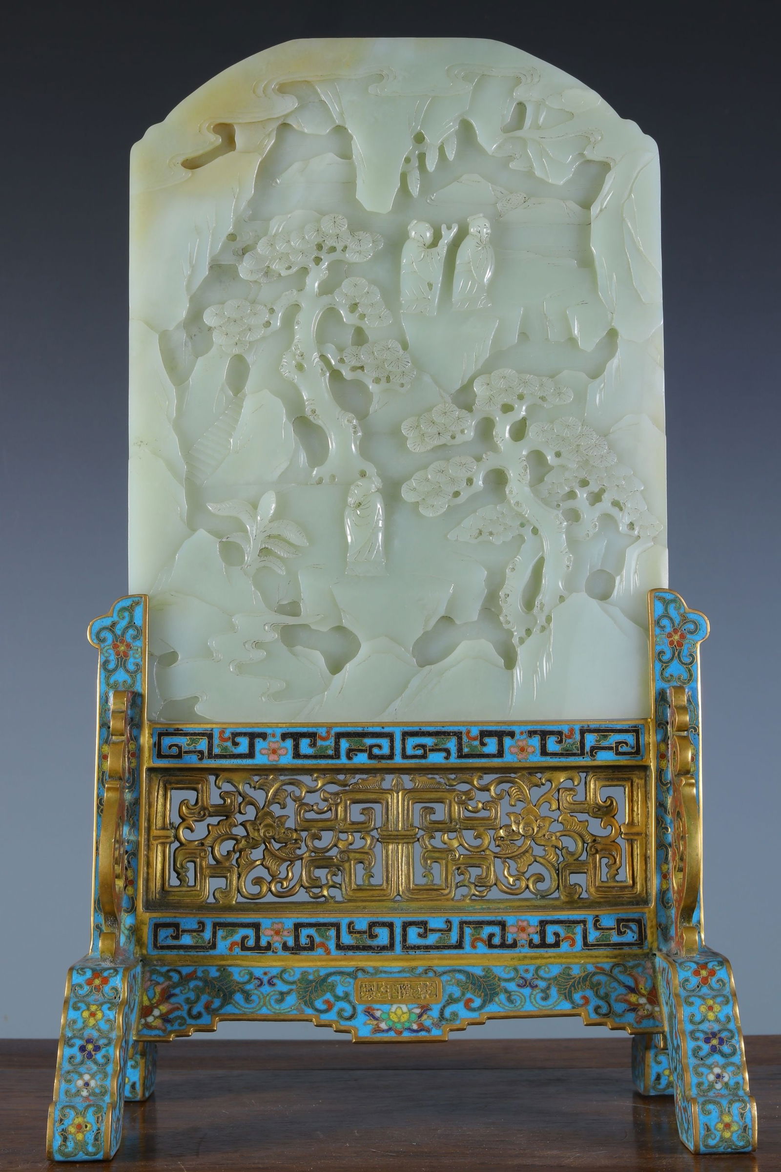 A beautiful cloisonn é and Tian jade Panasonic character insert (1 of 9)